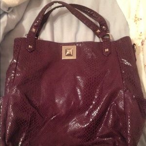 Kenneth Cole Purple Faux Python Tote